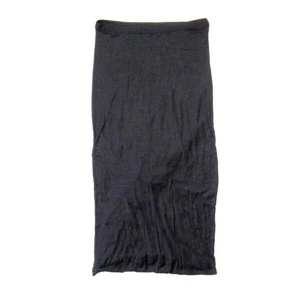 NWT Vince Wrap Seamed Midi in Black Angora Jersey Pull-on Skirt M $295 - Picture 1 of 4